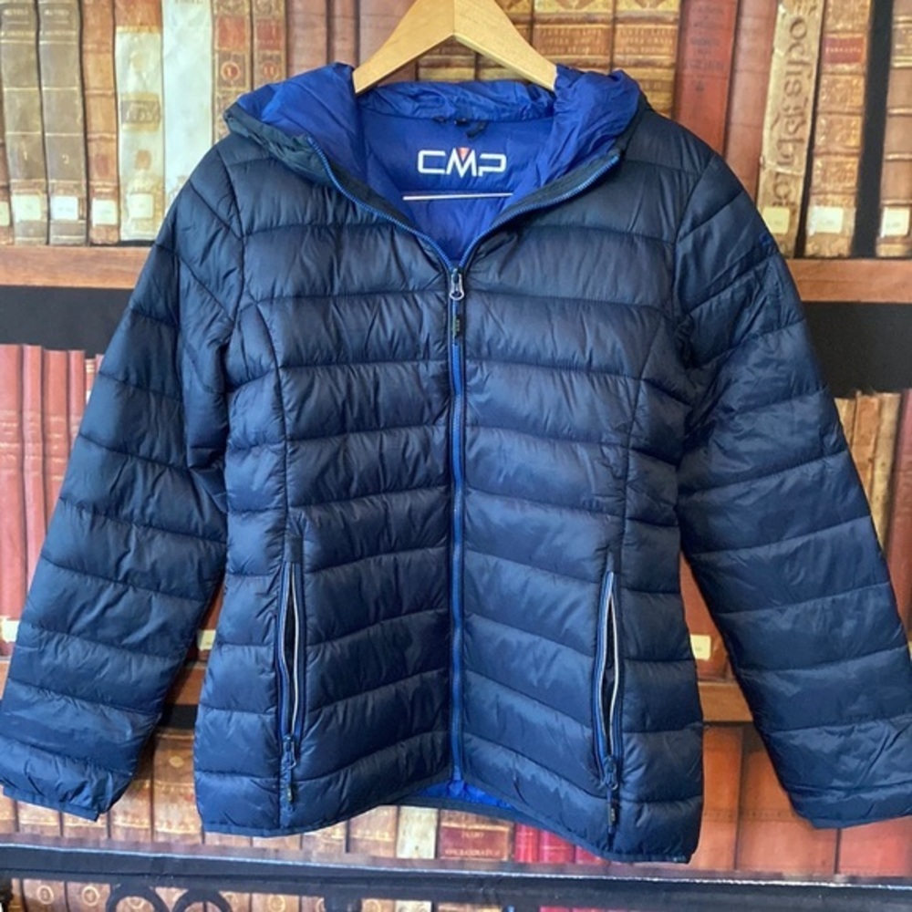 CMP‎ puffer jacket coat navy blue hooded quilted